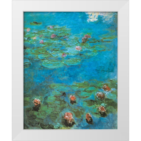 Water-lilies 1920 White Modern Wood Framed Art Print by Monet, Claude