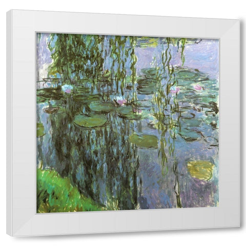 Water-lilies 1915 White Modern Wood Framed Art Print by Monet, Claude