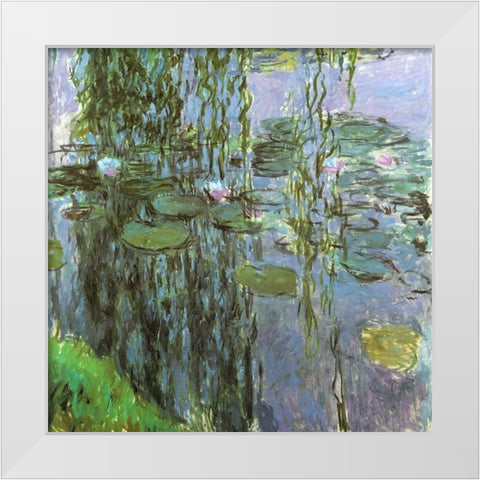 Water-lilies 1915 White Modern Wood Framed Art Print by Monet, Claude