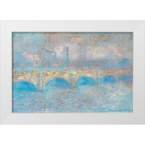 Waterloo Bridge I 1900 White Modern Wood Framed Art Print by Monet, Claude