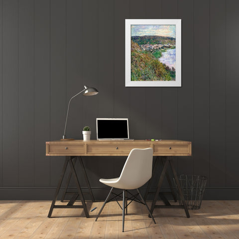 View of Vetheuil 1880 White Modern Wood Framed Art Print by Monet, Claude