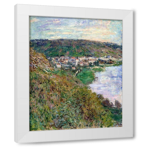View of Vetheuil 1880 White Modern Wood Framed Art Print by Monet, Claude