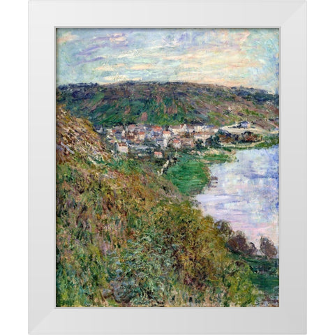 View of Vetheuil 1880 White Modern Wood Framed Art Print by Monet, Claude