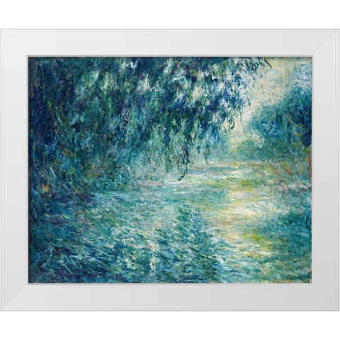 Morning on the Seine 1898 White Modern Wood Framed Art Print by Monet, Claude
