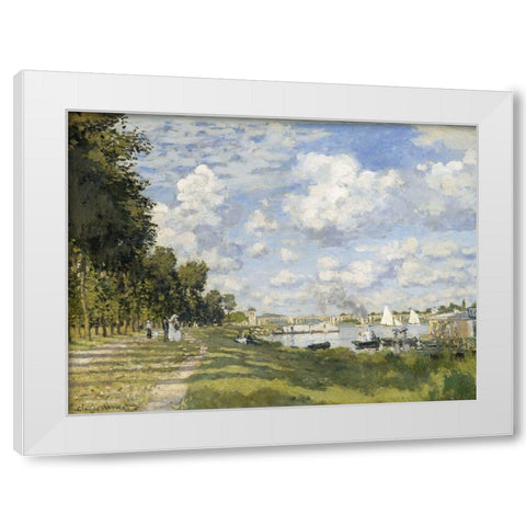 Le Bassin d’Argenteuil 1872 White Modern Wood Framed Art Print by Monet, Claude