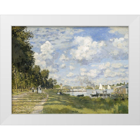 Le Bassin d’Argenteuil 1872 White Modern Wood Framed Art Print by Monet, Claude