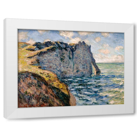 The Cliff of Aval-Etretat 1885 White Modern Wood Framed Art Print by Monet, Claude
