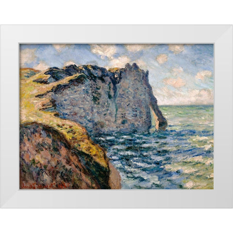 The Cliff of Aval-Etretat 1885 White Modern Wood Framed Art Print by Monet, Claude