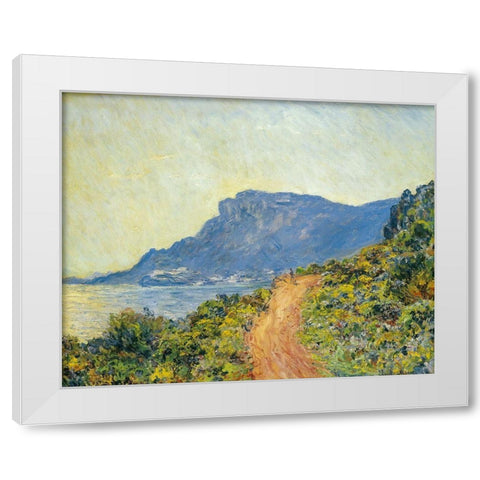 La Corniche near Monaco 1884 White Modern Wood Framed Art Print by Monet, Claude