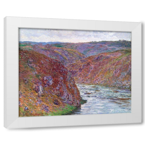 Valley of the Creuse Gray Day 1889 White Modern Wood Framed Art Print by Monet, Claude