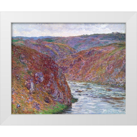 Valley of the Creuse Gray Day 1889 White Modern Wood Framed Art Print by Monet, Claude