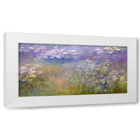 Water Lilies Agapanthus 1915 White Modern Wood Framed Art Print by Monet, Claude
