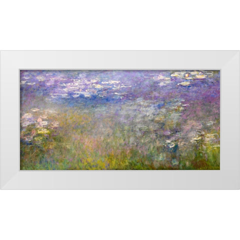 Water Lilies Agapanthus 1915 White Modern Wood Framed Art Print by Monet, Claude