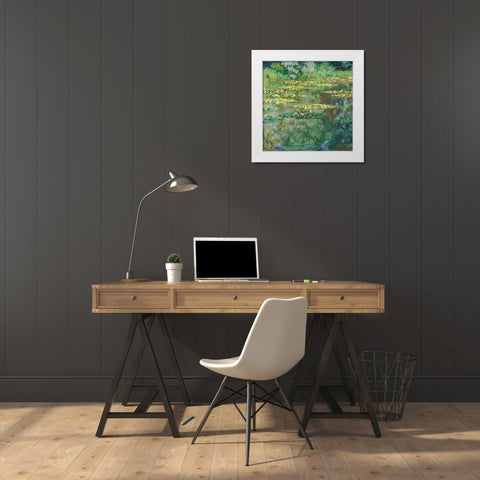 Le Bassin des Nympheas 1904 White Modern Wood Framed Art Print by Monet, Claude