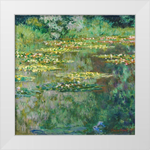 Le Bassin des Nympheas 1904 White Modern Wood Framed Art Print by Monet, Claude