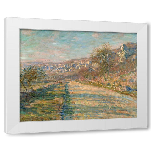 Road of La Roche-Guyon 1880 White Modern Wood Framed Art Print by Monet, Claude