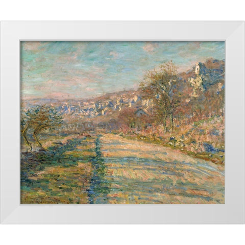 Road of La Roche-Guyon 1880 White Modern Wood Framed Art Print by Monet, Claude