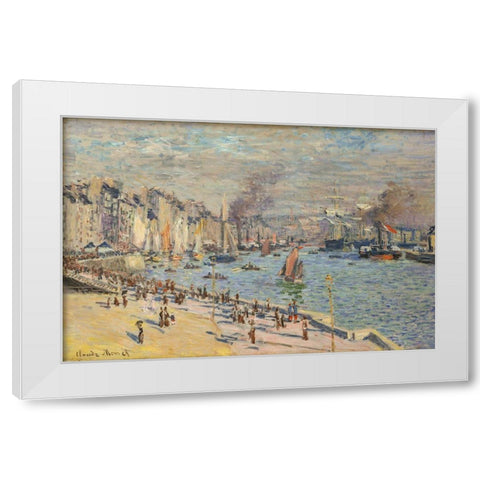 Port of Le Havre 1874 White Modern Wood Framed Art Print by Monet, Claude