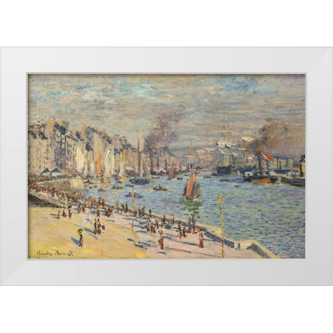Port of Le Havre 1874 White Modern Wood Framed Art Print by Monet, Claude