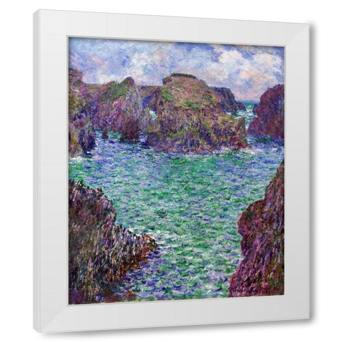 Port-Goulphar-Belle-ile 1887 White Modern Wood Framed Art Print by Monet, Claude