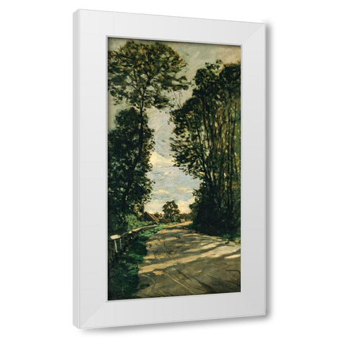 Road of the Farm Saint-Simeon White Modern Wood Framed Art Print by Monet, Claude