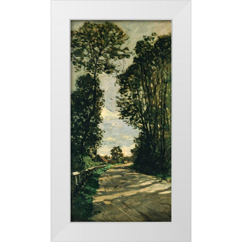 Road of the Farm Saint-Simeon White Modern Wood Framed Art Print by Monet, Claude