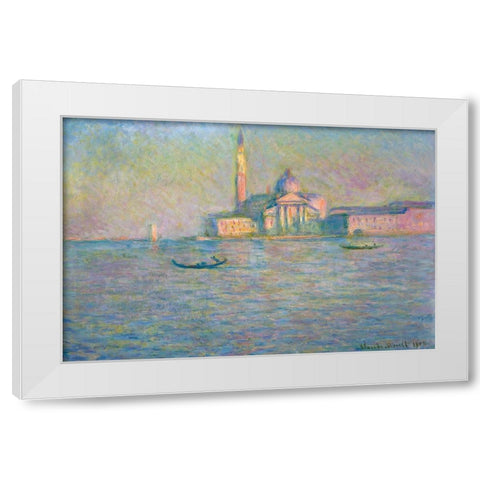 The church of San Giorgio Maggiore-Venice 1908 White Modern Wood Framed Art Print by Monet, Claude