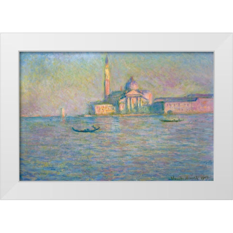 The church of San Giorgio Maggiore-Venice 1908 White Modern Wood Framed Art Print by Monet, Claude