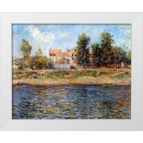The Bank of the Seine 1880 White Modern Wood Framed Art Print by Monet, Claude