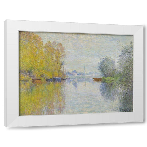 Autumn on the Seine-Argenteuil 1873 White Modern Wood Framed Art Print by Monet, Claude