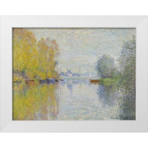 Autumn on the Seine-Argenteuil 1873 White Modern Wood Framed Art Print by Monet, Claude