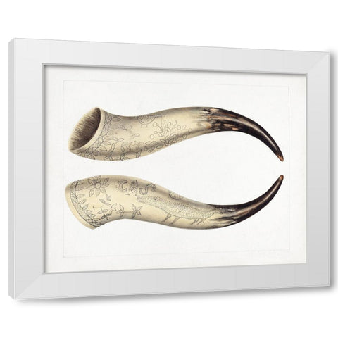 Powder Horn 1938 White Modern Wood Framed Art Print by Johnston, Annie B.