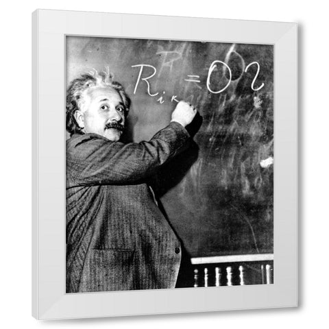 Albert Einstein Pasadena 1931 White Modern Wood Framed Art Print by Vintage Photography