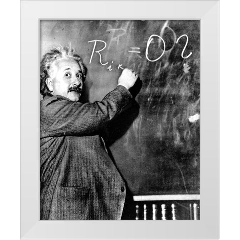 Albert Einstein Pasadena 1931 White Modern Wood Framed Art Print by Vintage Photography
