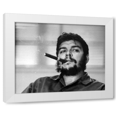 Che Guevera 1963 White Modern Wood Framed Art Print by Vintage Photography