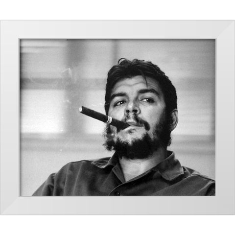 Che Guevera 1963 White Modern Wood Framed Art Print by Vintage Photography