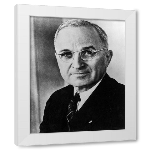 Harry S Truman White Modern Wood Framed Art Print by Vintage Photography