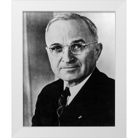 Harry S Truman White Modern Wood Framed Art Print by Vintage Photography