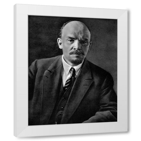 Lenin 1920 White Modern Wood Framed Art Print by Vintage Photography