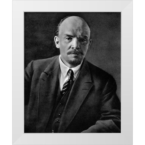 Lenin 1920 White Modern Wood Framed Art Print by Vintage Photography