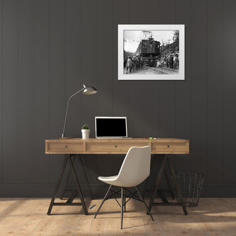The Virginian Railway Alco-Westinghouse 1925 White Modern Wood Framed Art Print by Vintage Photography