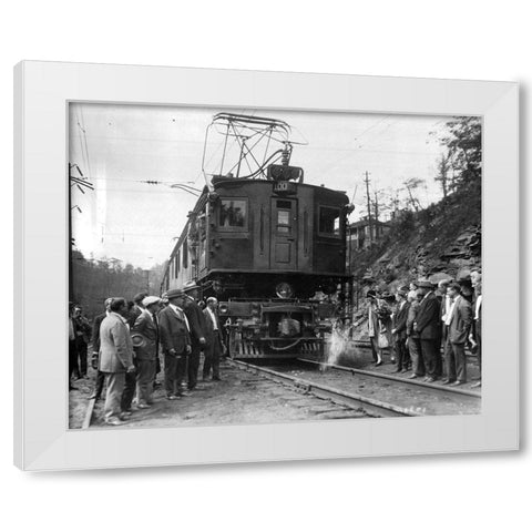 The Virginian Railway Alco-Westinghouse 1925 White Modern Wood Framed Art Print by Vintage Photography