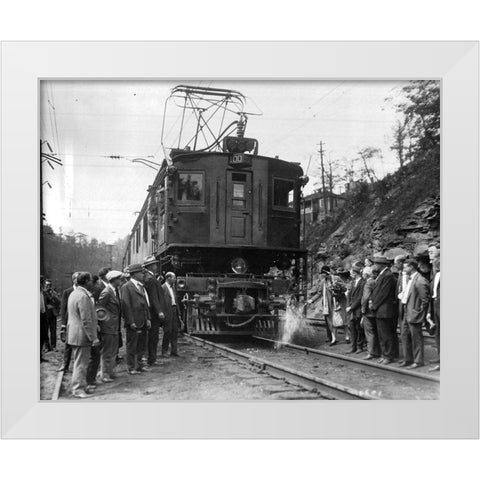 The Virginian Railway Alco-Westinghouse 1925 White Modern Wood Framed Art Print by Vintage Photography