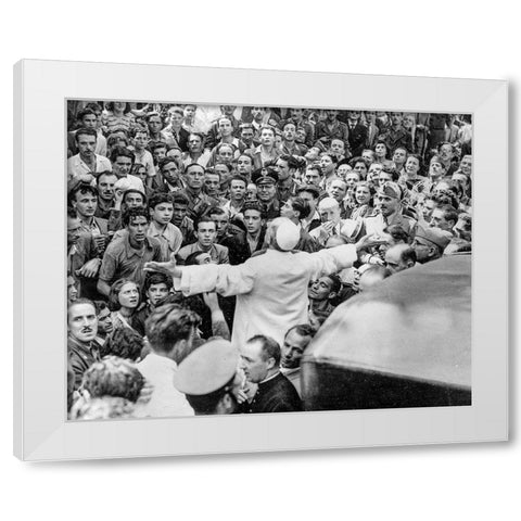 Pope Pius XII Rome 1943 White Modern Wood Framed Art Print by Vintage Photography