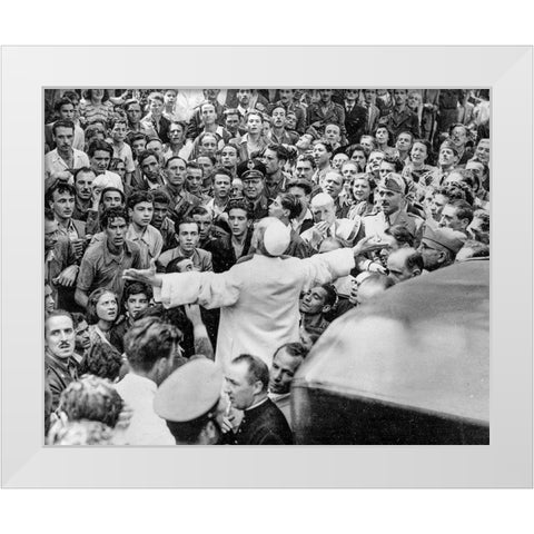 Pope Pius XII Rome 1943 White Modern Wood Framed Art Print by Vintage Photography