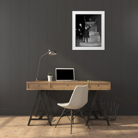 Dwight D Eisenhower Columbia University 1953 White Modern Wood Framed Art Print by Vintage Photography