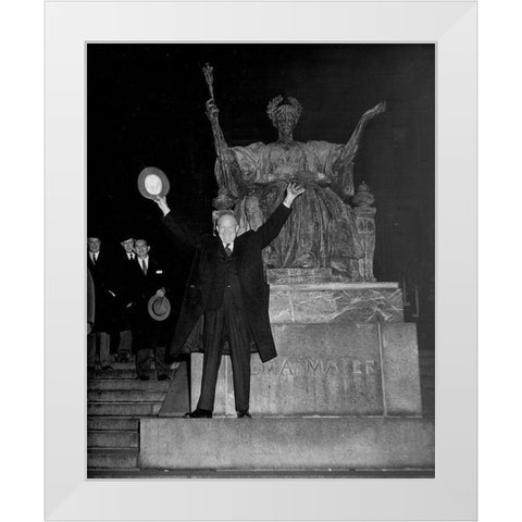 Dwight D Eisenhower Columbia University 1953 White Modern Wood Framed Art Print by Vintage Photography