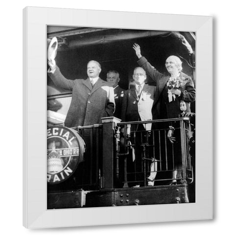 President Herbert Hoover White Modern Wood Framed Art Print by Vintage Photography