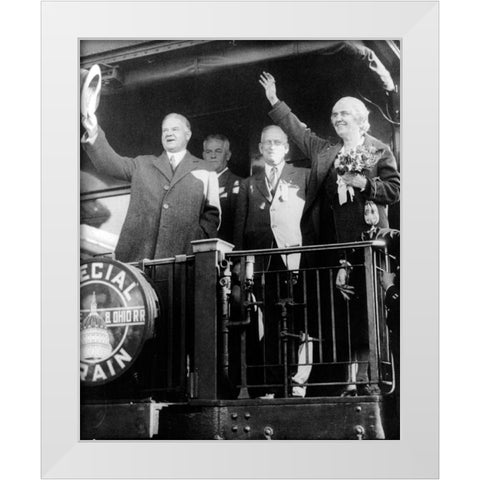 President Herbert Hoover White Modern Wood Framed Art Print by Vintage Photography