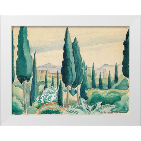 A Moroccan landscape with pine trees White Modern Wood Framed Art Print by Wegener, Gerda